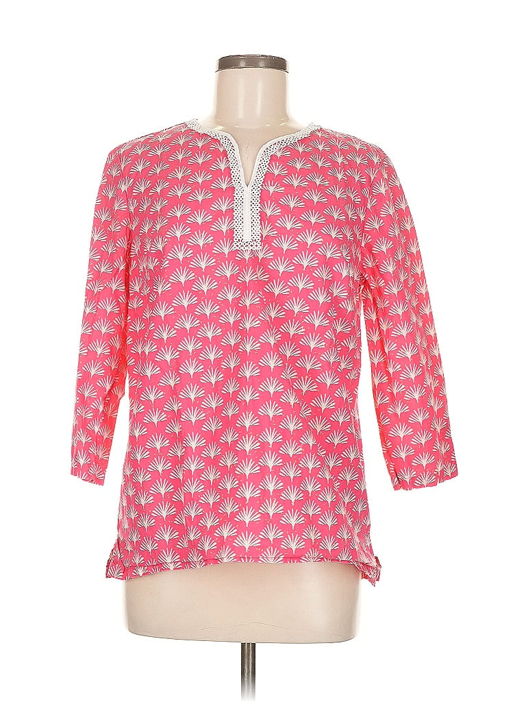 Pre-owned Talbots Outlet 3/4 Sleeve Blouse In Pink