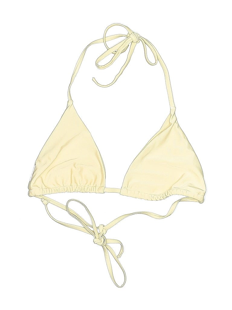 Pre-owned Prettylittlething Swimsuit Top Yellow Swimwear