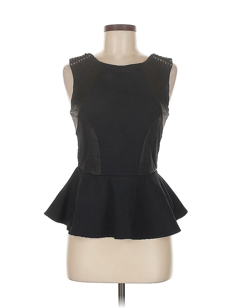 Pre-owned Bebe Sleeveless Blouse In Black