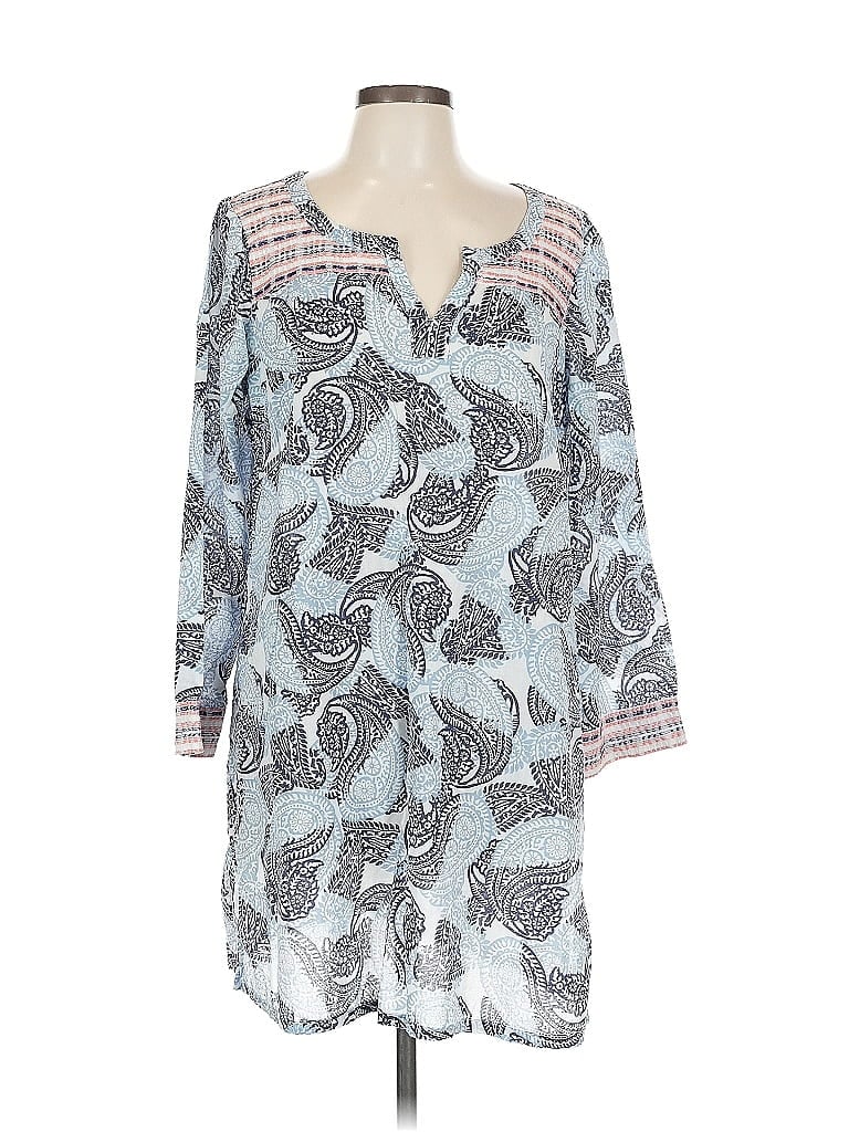 Pre-owned Old Navy 3/4 Sleeve Blouse In Blue