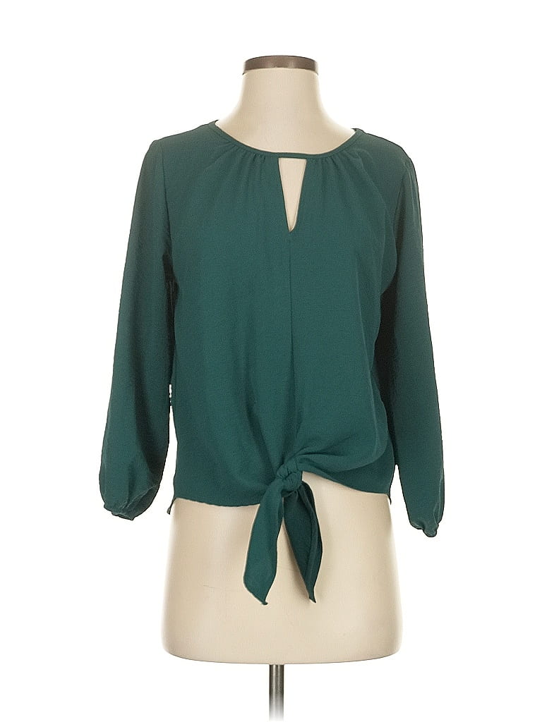 Click to view more detailed imagery on our partner's website Pre-owned Petite Assembly 3/4 Sleeve Blouse In Blue