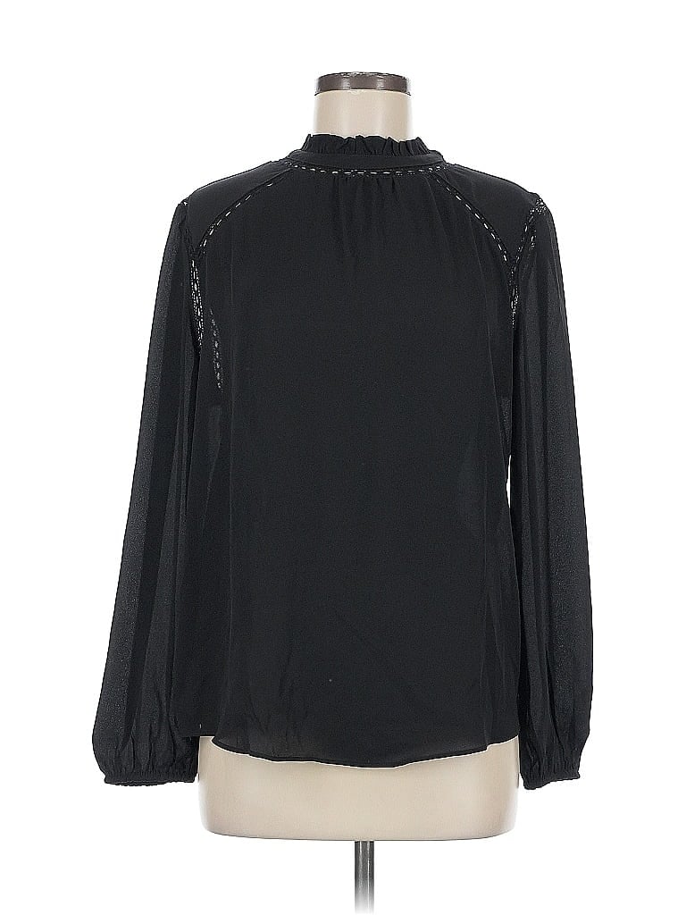 Pre-owned Ann Taylor Loft Outlet Long Sleeve Blouse In Black