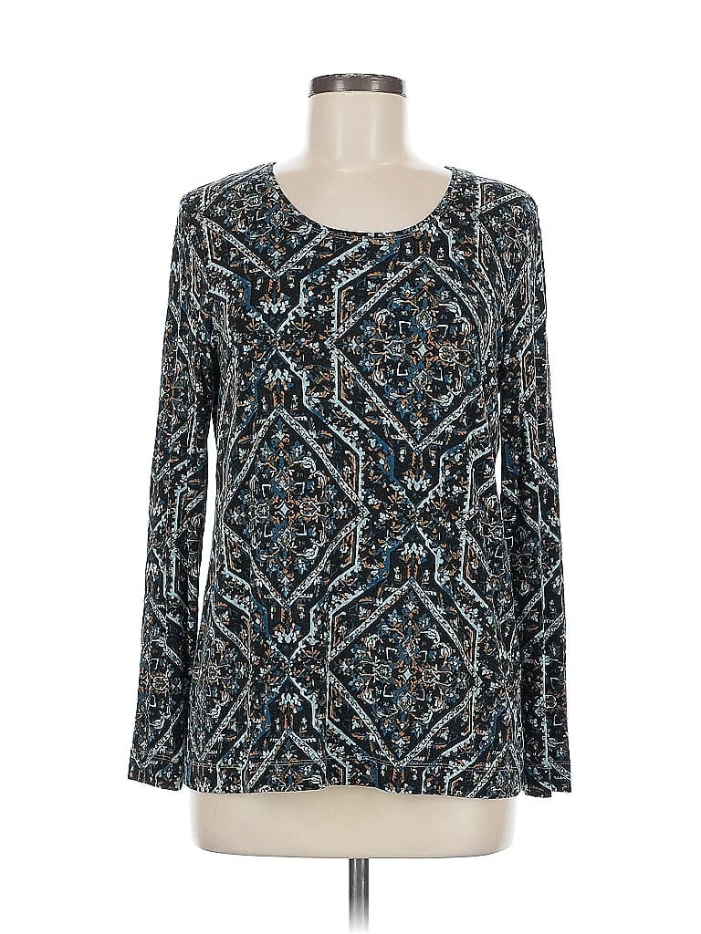 Pre-owned Chico's Long Sleeve T-shirt In Blue