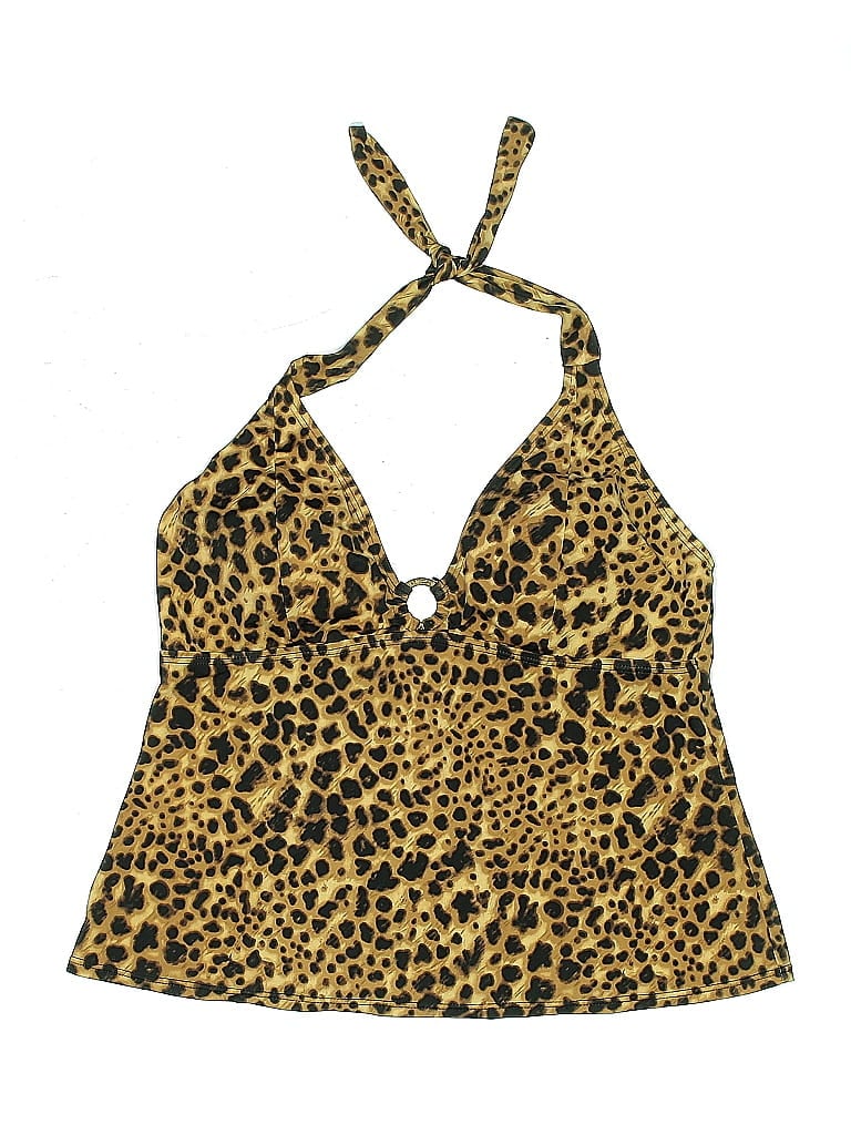 Pre-owned Merona Swimsuit Top Gold Animal Print Pattern Swimwear