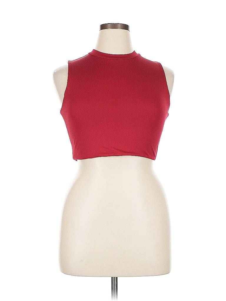 Pre-owned Unbranded Tank Top Burgundy Halter Neckline Tops