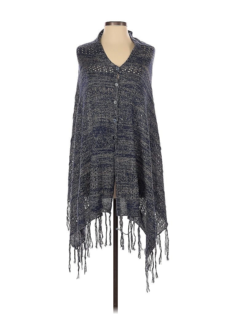 Pre-owned Lularoe Poncho In Blue