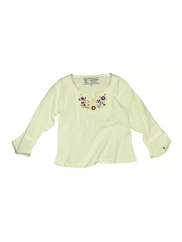 Pre-owned Assorted Brands Kids' Long Sleeve Top White Sweetheart Neckline Tops