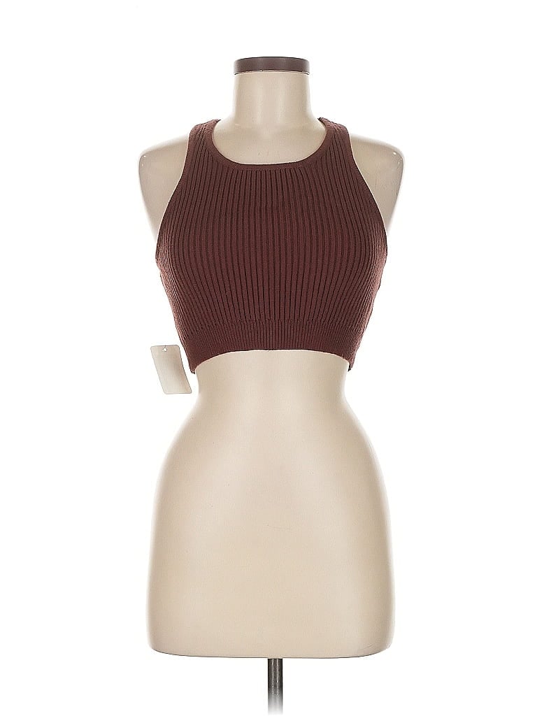 Runaway Tank Top Burgundy Halter Neckline Tops In Brown