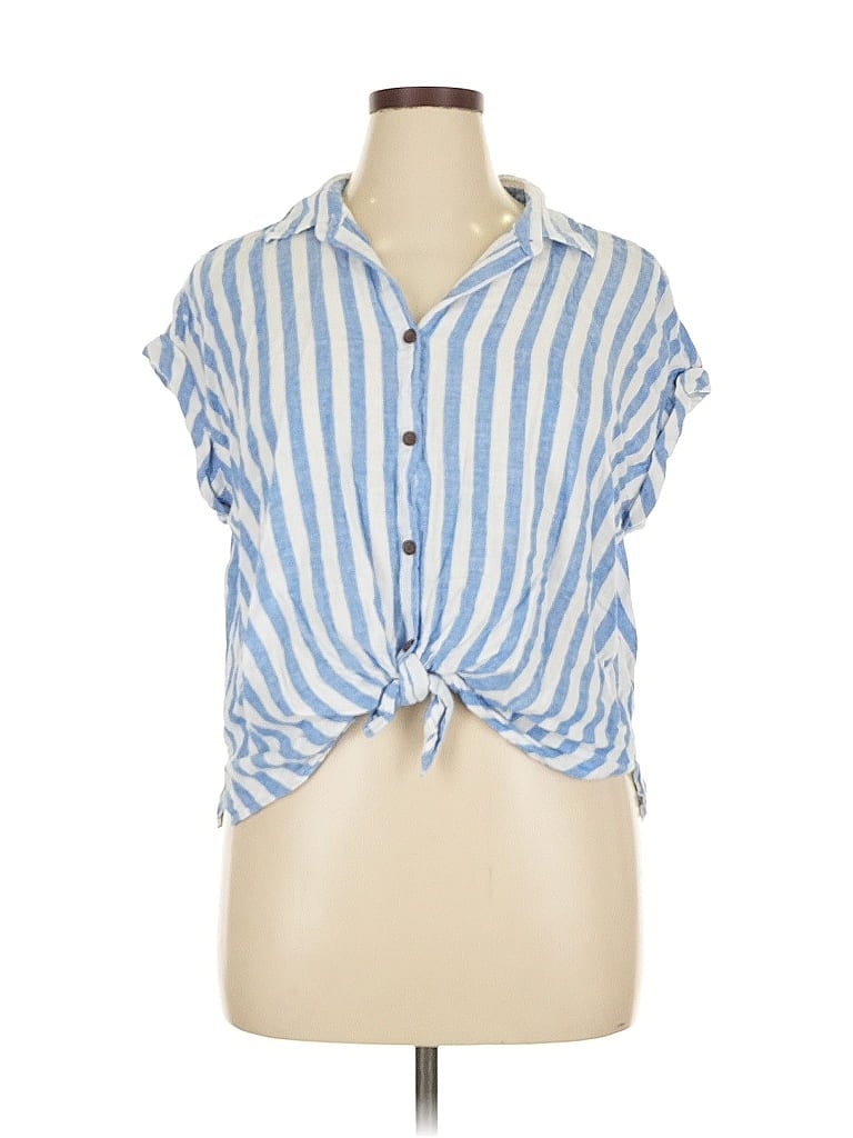 Pre-owned Sonoma Goods For Life Sleeveless Button Down Shirt In Blue