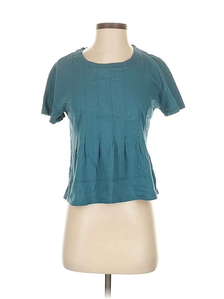 Click to view more detailed imagery on our partner's website Pre-owned Pilcro Short Sleeve Top Teal Scoop Neck Tops In Blue