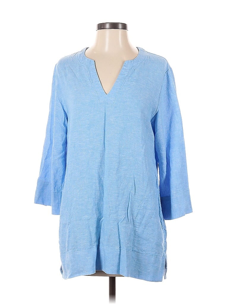Click to view more detailed imagery on our partner's website Pre-owned Lands' End 3/4 Sleeve Blouse In Blue