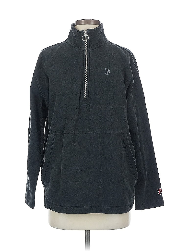Pre-owned Victoria's Secret Pink Fleece Jacket In Black