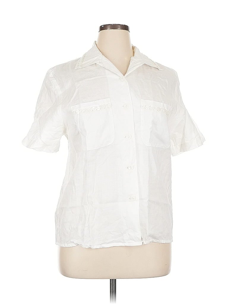 Pre-owned Jordan Short Sleeve Blouse In White