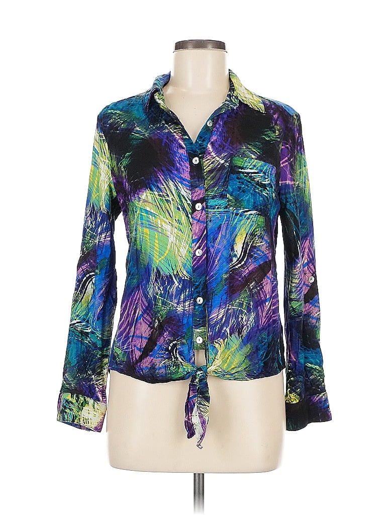 Pre-owned Kut From The Kloth Long Sleeve Blouse In Black