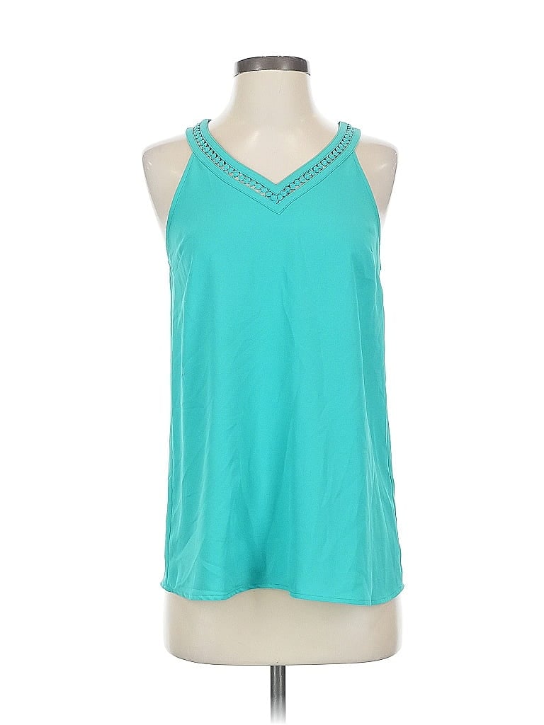 41HAWTHORN Pre-owned Sleeveless Top Teal Halter Neckline Tops In Blue