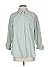 Assorted Brands Solid Green 3/4 Sleeve Button-Down Shirt Size XS - photo 1