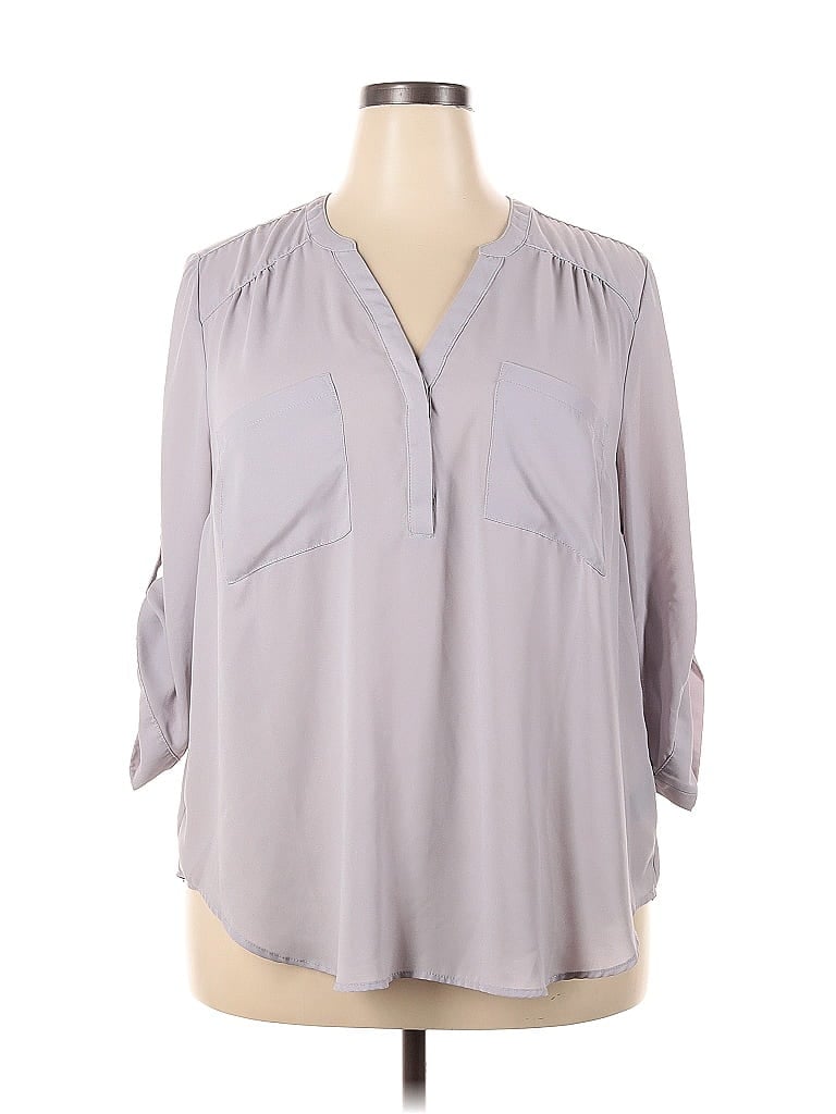 Pre-owned Torrid 3/4 Sleeve Blouse In Gray