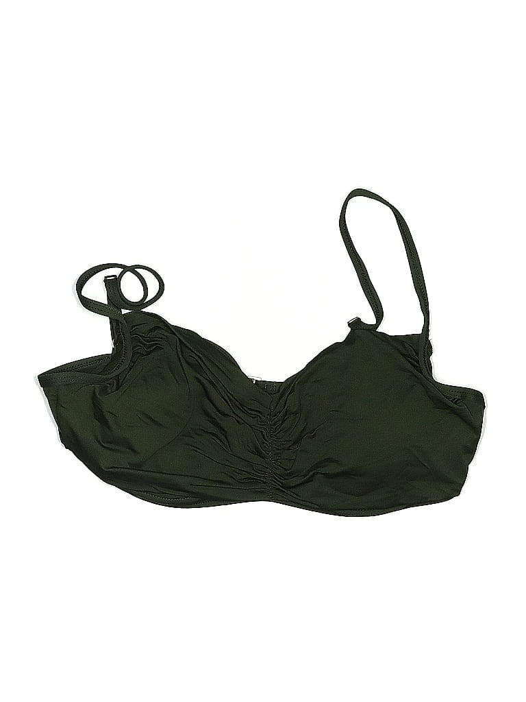 Pre-owned Polo Ralph Lauren Swimsuit Top Green Solid Pattern Swimwear