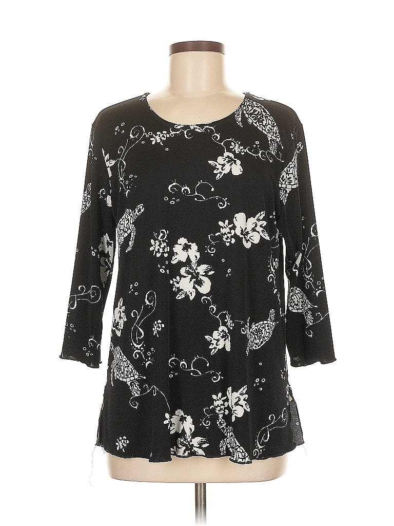 Pre-owned Jostar 3/4 Sleeve Blouse In Black