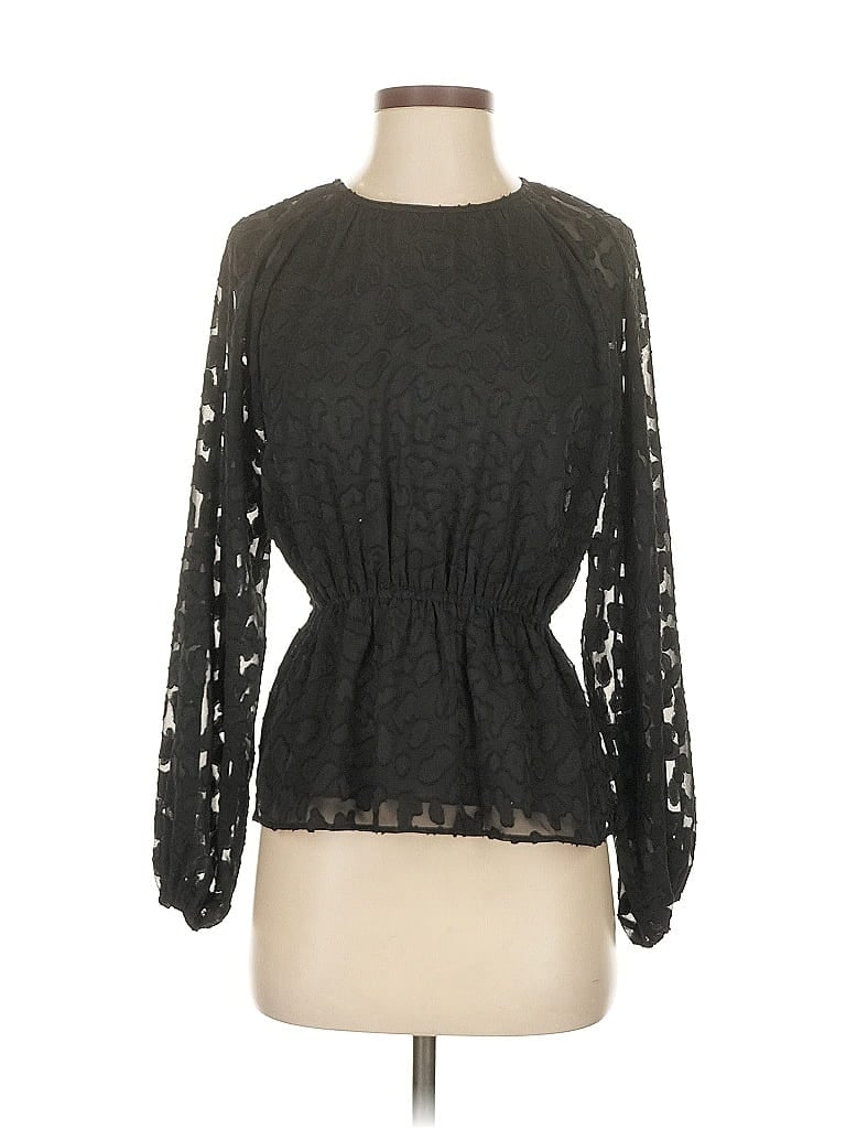 Pre-owned Ann Taylor Long Sleeve Blouse In Black