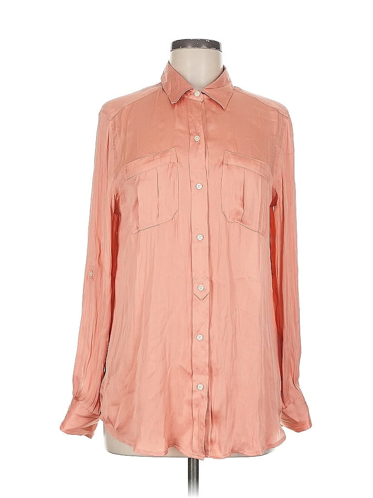 Pre-owned Banana Republic Long Sleeve Blouse In Orange