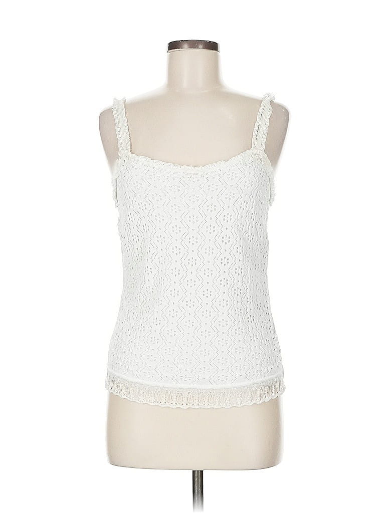 Pre-owned Escada Tank Top Ivory Sweetheart Neckline Tops In White