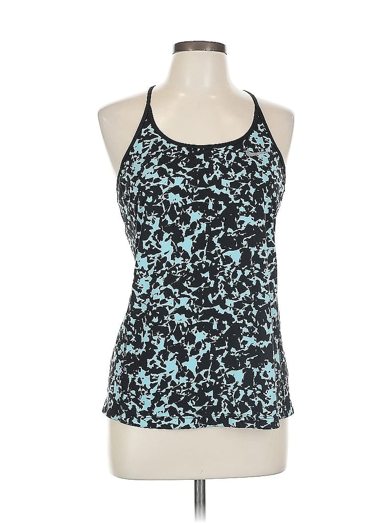 Pre-owned Nike Tank Top Blue Halter Neckline Tops