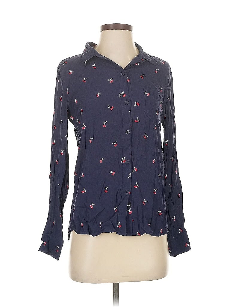 Pre-owned Rails Long Sleeve Blouse In Blue