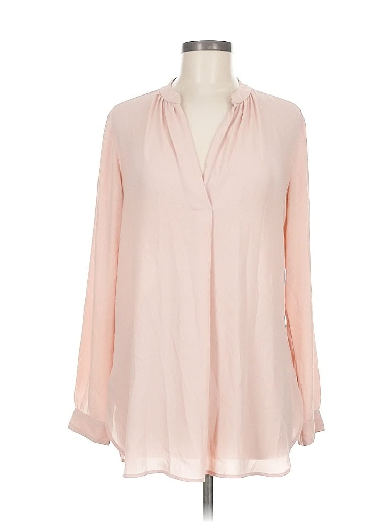 Pre-owned Ann Taylor Loft Long Sleeve Blouse In Pink