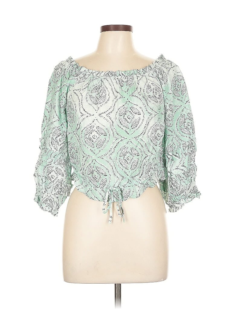 Pre-owned Lc Lauren Conrad 3/4 Sleeve Blouse In Green