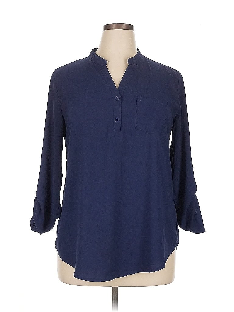 Pre-owned Messic 3/4 Sleeve Blouse In Blue