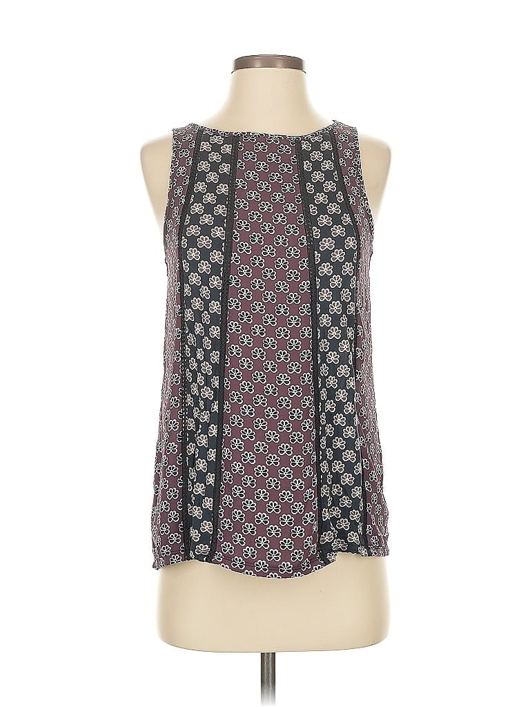 Pre-owned Ann Taylor Loft Sleeveless Blouse In Burgundy