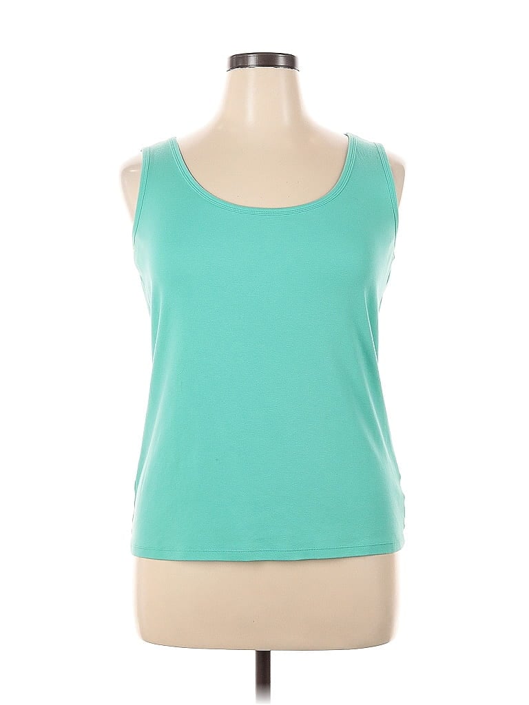 Click to view more detailed imagery on our partner's website Pre-owned Talbots Tank Top Teal Halter Neckline Tops In Blue