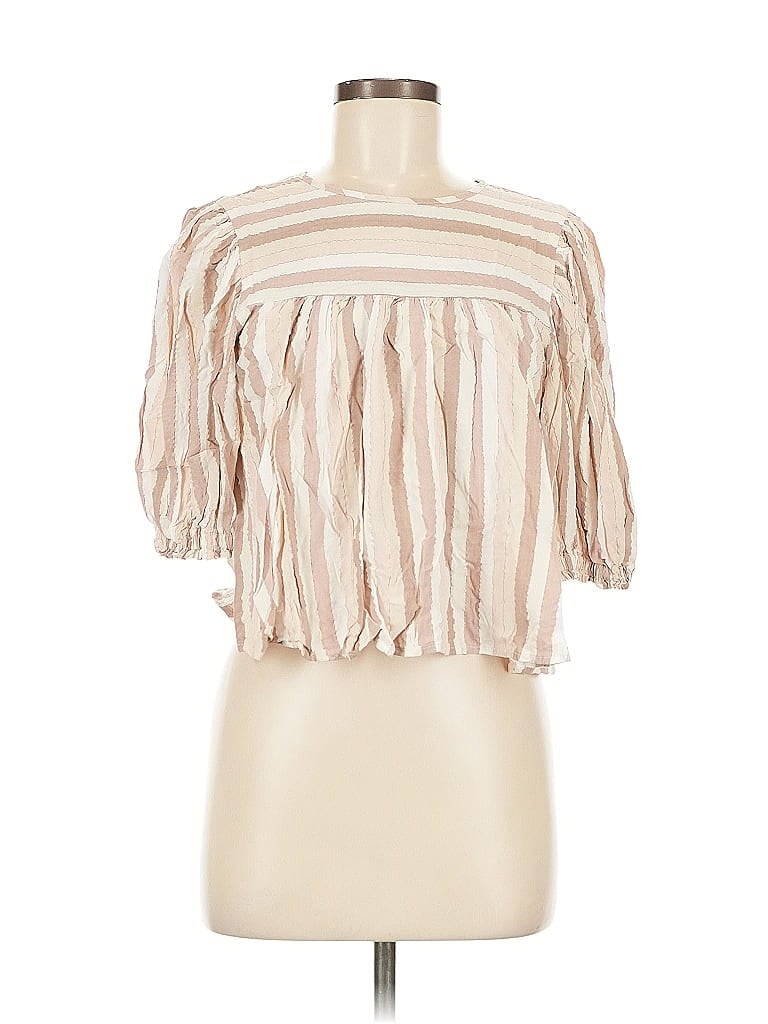 Click to view more detailed imagery on our partner's website Pre-owned Self Contrast Short Sleeve Blouse In White