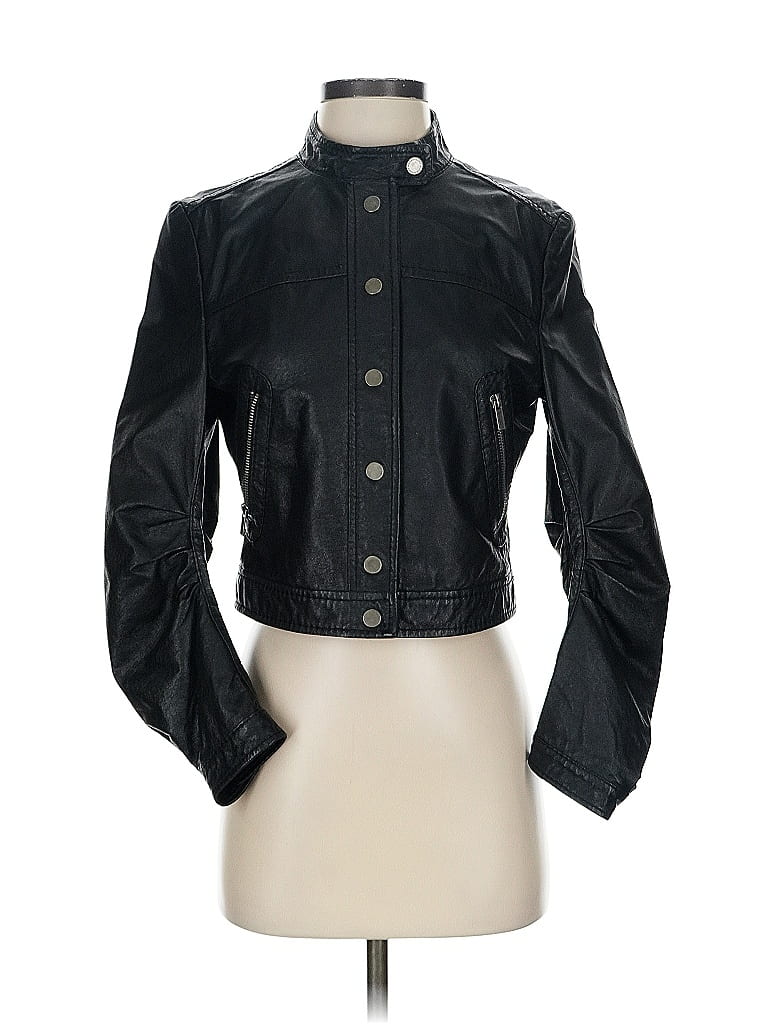Pre-owned Bcbgmaxazria Leather Jacket In Black