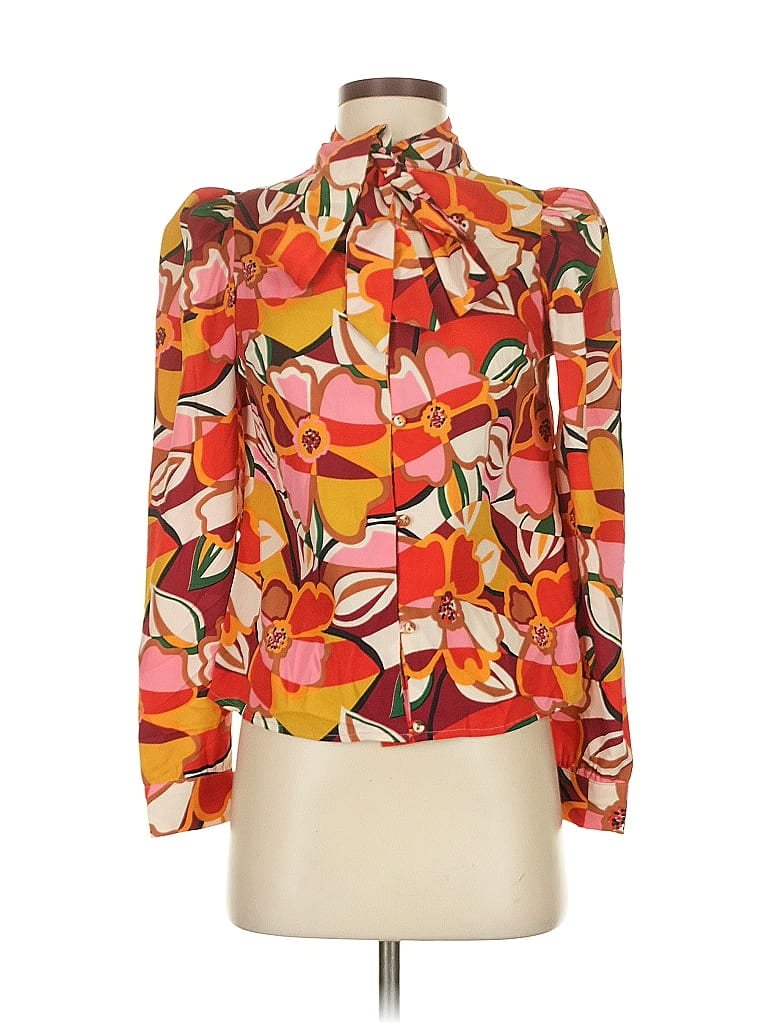 Pre-owned Walter Baker Long Sleeve Blouse In Orange