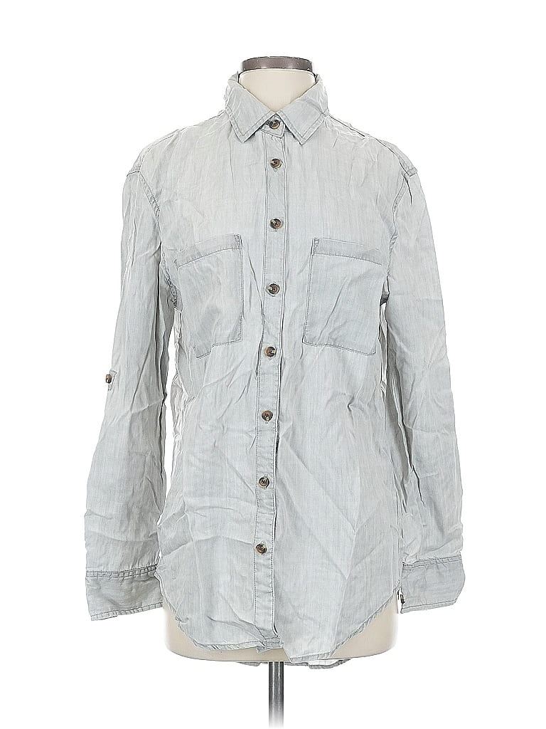 Pre-owned C&c California Long Sleeve Button Down Shirt In Gray