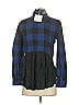 BeachLunchLounge Plaid Blue Long Sleeve Button-Down Shirt Size XS - photo 2