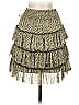 1.State Animal Print Green Gold Casual Skirt Size S - photo 2