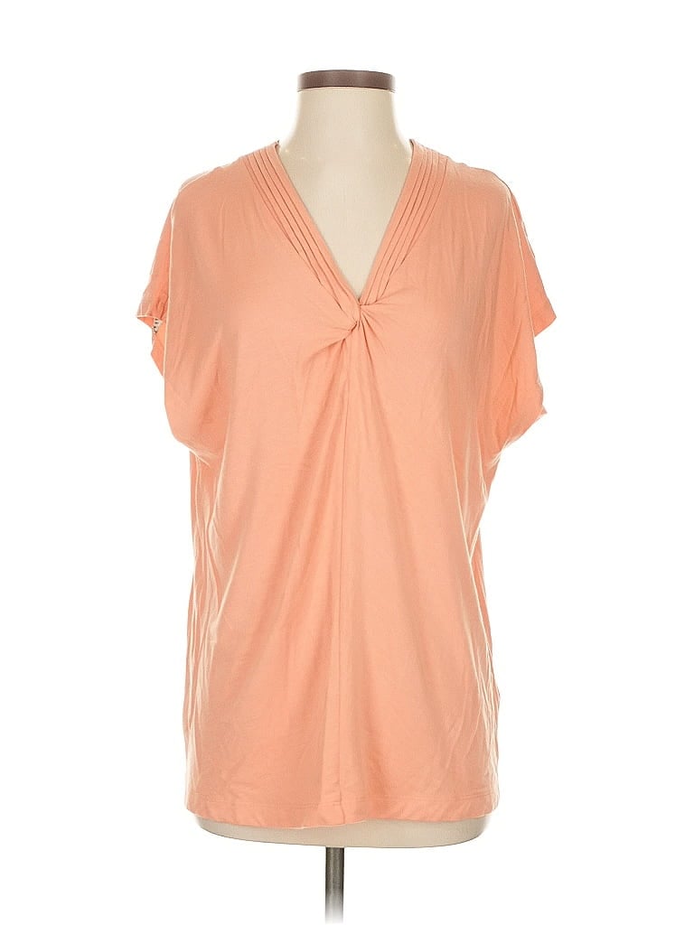 Pre-owned Soft Surroundings Short Sleeve Top Orange V Neck Tops