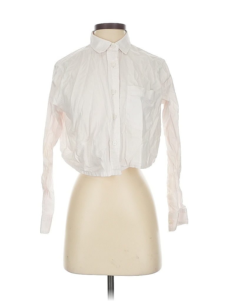 EVERLANE Pre-owned Long Sleeve Button Down Shirt In White