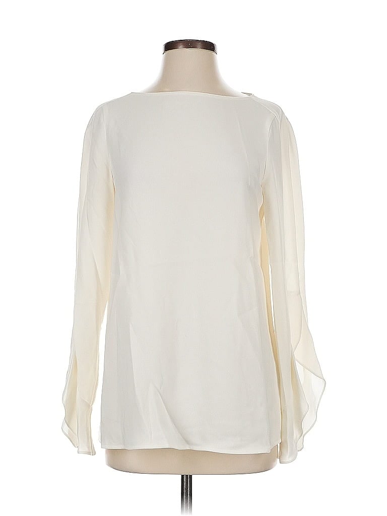 Pre-owned Lafayette 148 Long Sleeve Blouse In White