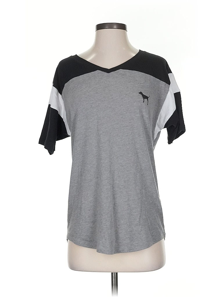 Pre-owned Victoria's Secret Pink Short Sleeve T-shirt In Gray