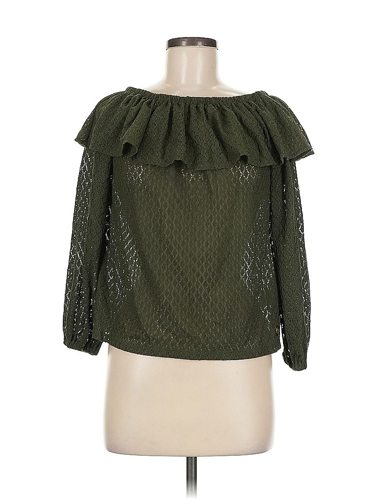 Pre-owned Michael Michael Kors 3/4 Sleeve Blouse In Green