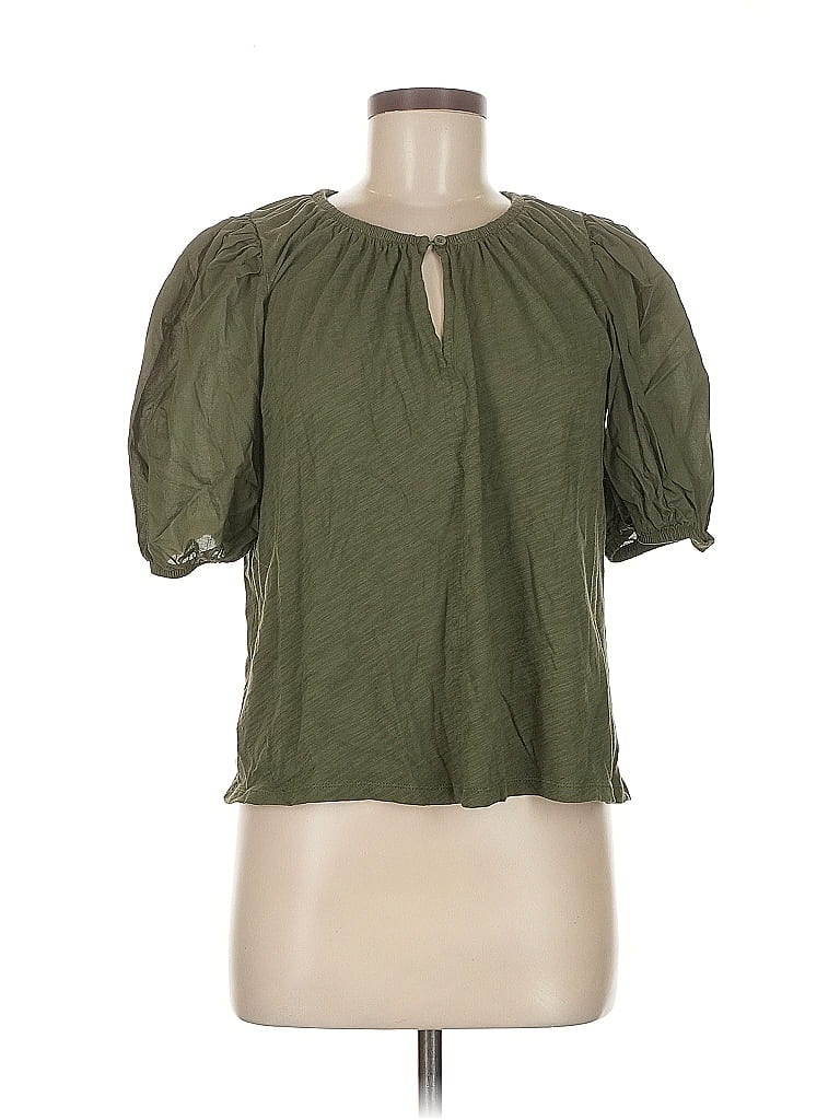 Pre-owned Old Navy Short Sleeve Blouse In Green