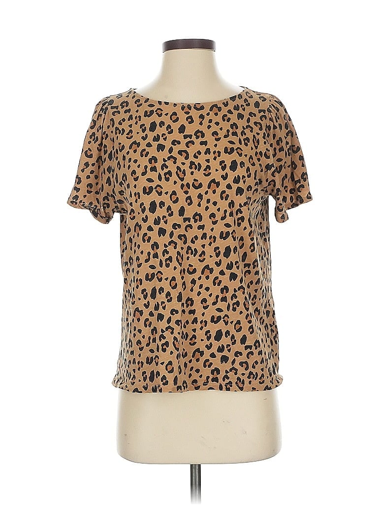 Pre-owned J.crew Factory Store Short Sleeve T-shirt In Brown