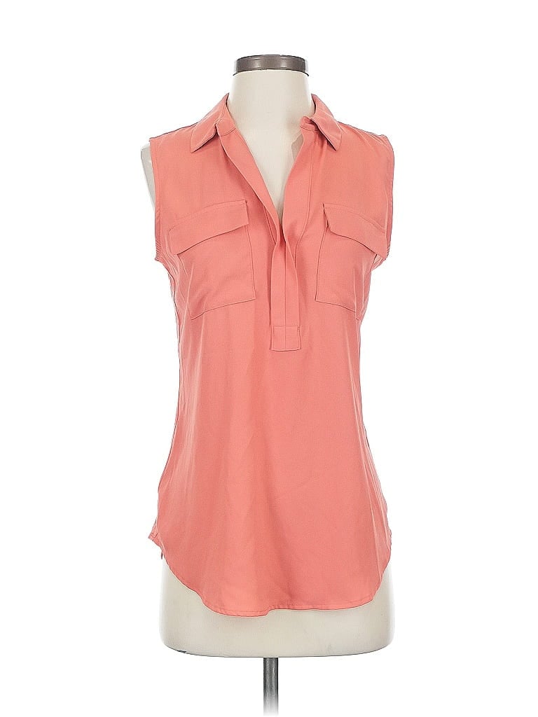 Pre-owned Ann Taylor Loft Sleeveless Blouse In Orange