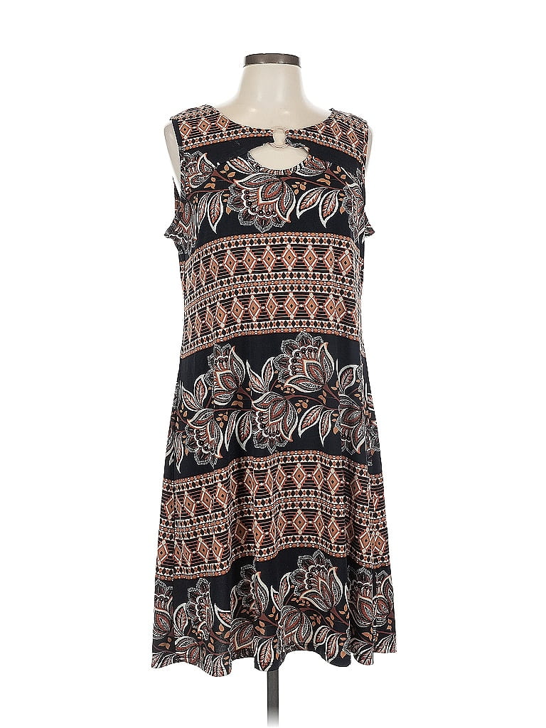 Pre-owned Perceptions Casual Dress In Brown