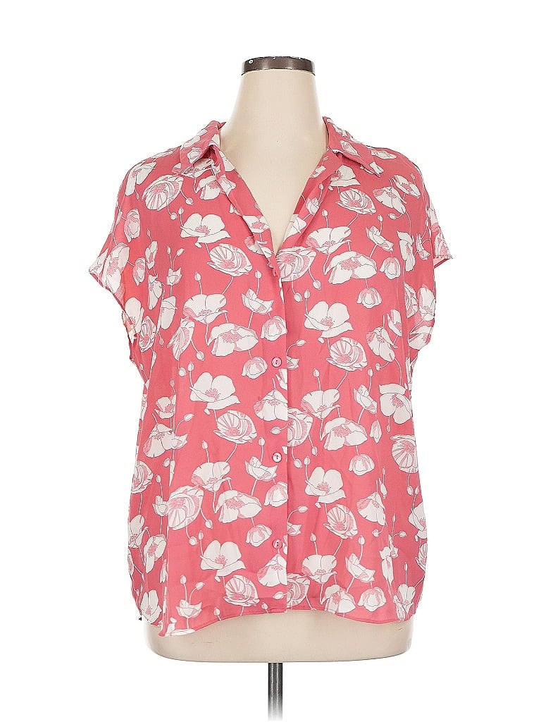 Pre-owned Worthington Short Sleeve Blouse In Pink