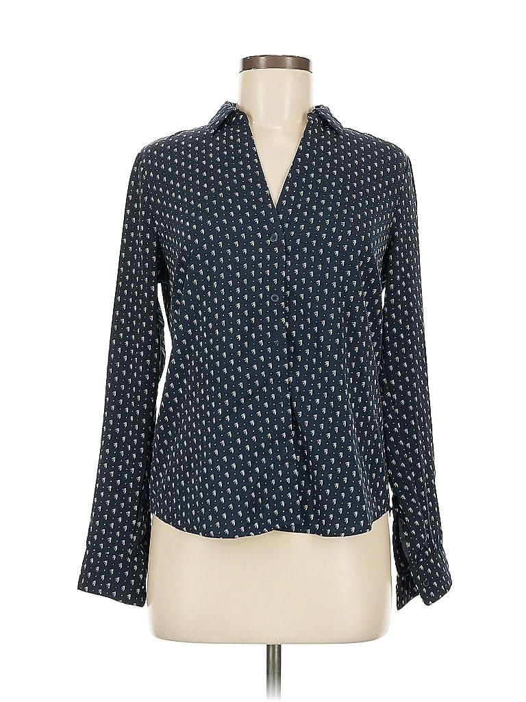 Pre-owned H&m Long Sleeve Blouse In Blue